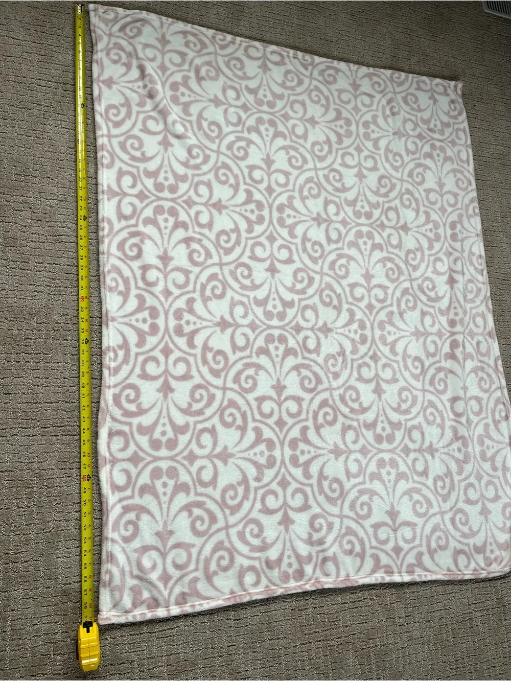 Pink and White Throw Blanket